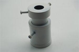 Machined metal hub with a spout